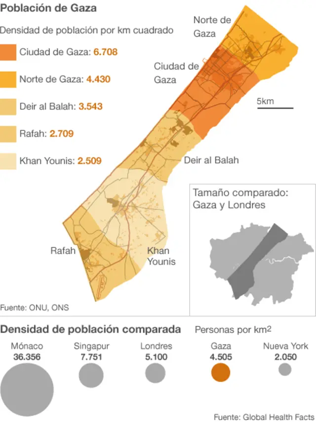 Mapa de Gaza