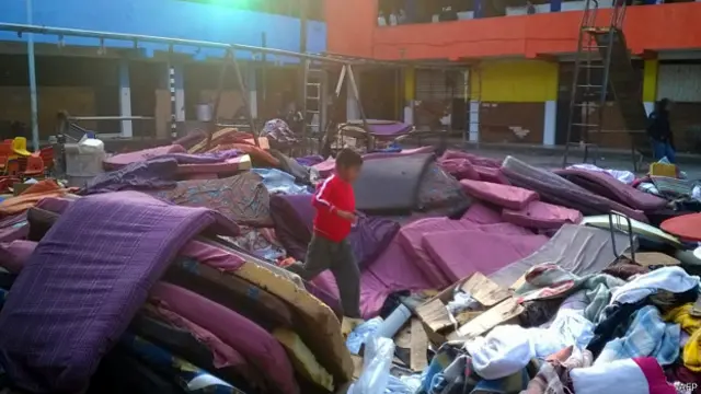 vista del patio del albergue La Gran Familia