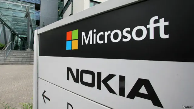 微軟與諾基亞招牌