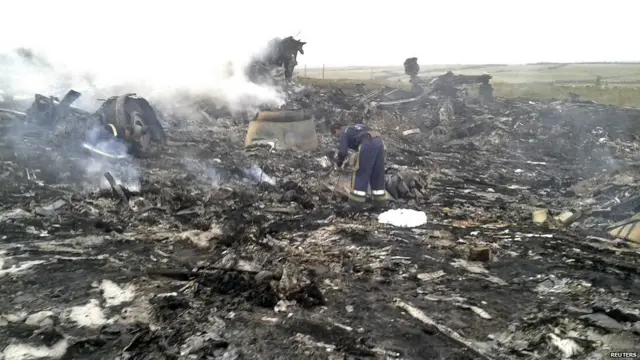 Chiếc máy bay của Hàng không Malaysia đã đâm xuống phía Bắc Torez ở vùng Donetsk, gần làng Grabovo.