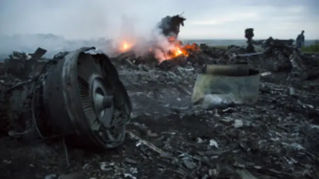 Destroços do avião da Malaysia Airlines que caiu na Ucrânia | Crédito: AP
