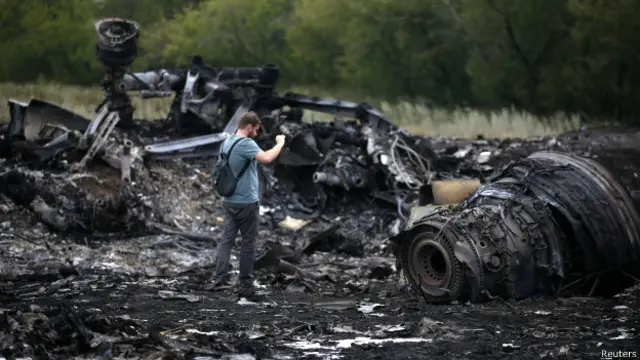 Место аварии самолета Malaysia Airlines