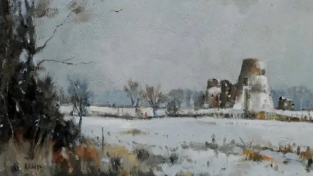 威廉森绘制的著名大教堂St. Benet's Abbey 