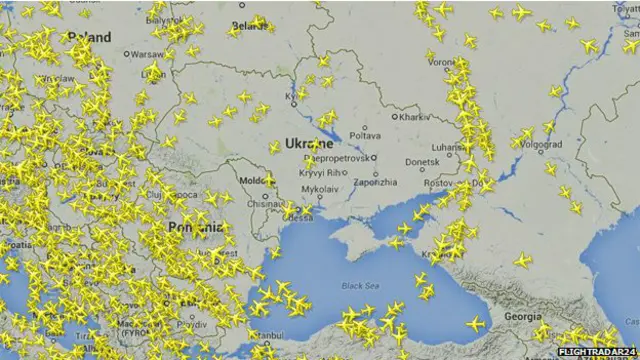 Captura de pantalla de Flightradar24