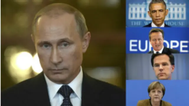 Líderes e Putin (Reuters)