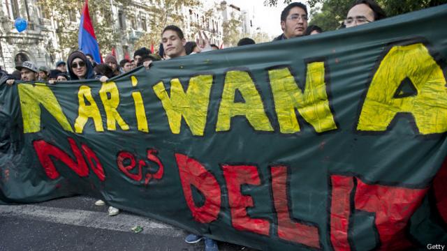 Manifestación en pro de la legalización de la marihuana en Chile