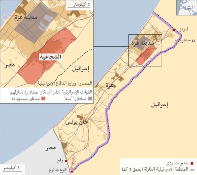 خريطة: غزة الشجاعية