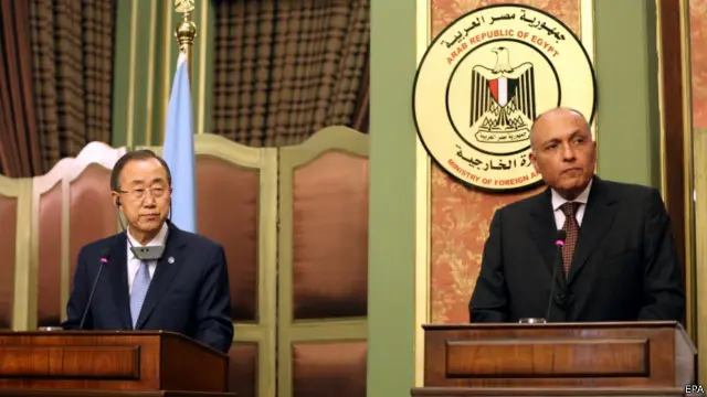 Ban Ki-moon dan Menlu Mesir, Sameh Shoukry