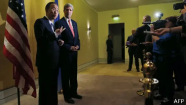 دبیرکل سازمان ملل و وزیر امور خارجه آمریکا برای برقراری آتشبس تلاش میکنند