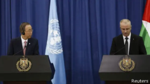 رامي الحمد الله (يمين) وبان كي مون