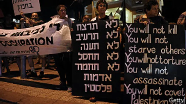 Activistas israelíes contra la campaña en Gaza