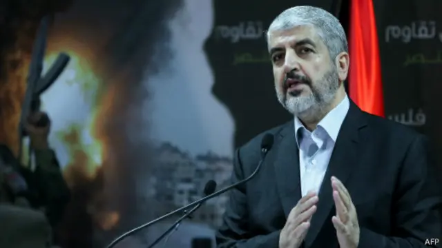 Khaled Meshaal saat perundingan di Qatar