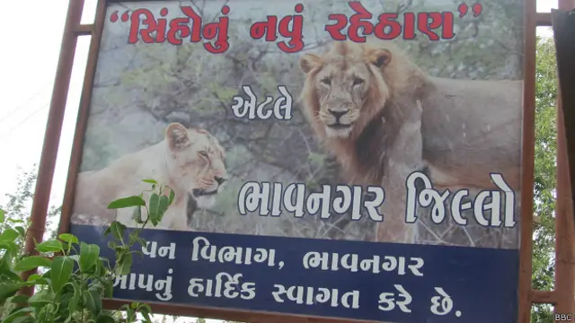 गुजरात, गिर, वन विभाग का बोर्ड