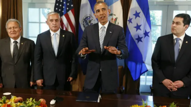 التقى اوباما بنظرائه من دول امريكا اللاتينية لبحث ازمة هجرة الاطفال