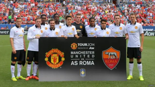 Para pemain Manchester United saat tampil dalam laga turnya di Amerika Serikat.