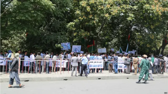 این تظاهرات در پارک زرنگار در مرکز کابل که از ریاست جمهوری افغانستان فاصله کمی دارد برگزار شد.