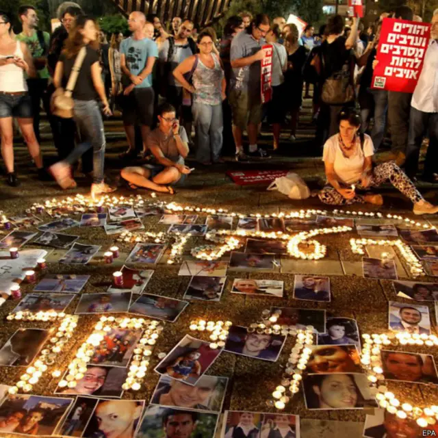 इसराइल, तेल अवीव, वामपंथियों का ग़ज़ा हमलों के विरोध में प्रदर्शन