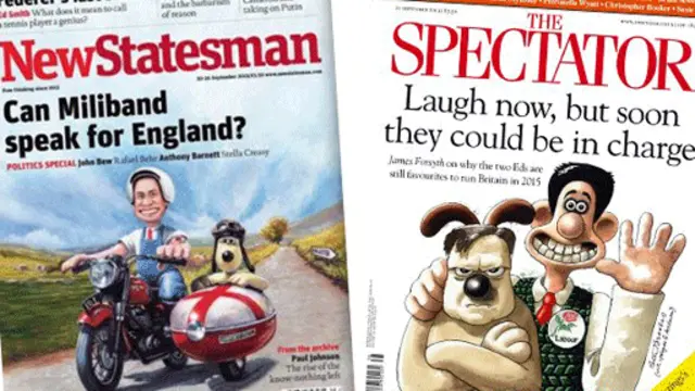 自从英国的漫画家把米利班德与卡通片《超级无敌掌门狗》里的卡通人物沃勒斯惟妙惟肖的联系在一起，米利班德的政治形象就受损一大块。