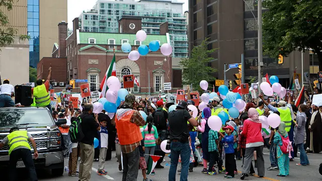 تظاهرات روز شنبه ۲۶ جولای در تورنتو کانادا، عکس از فراز