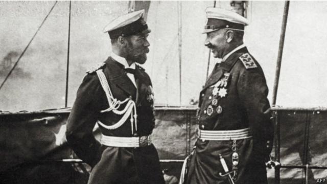 Nicolás II de Rusia y Guillermo II de Alemania