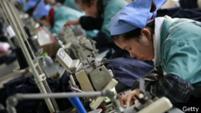 Mujeres trabajando en una maquiladora.
