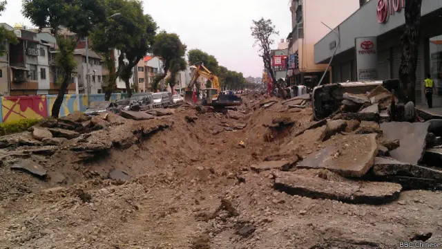 高雄凱旋路爆炸現場