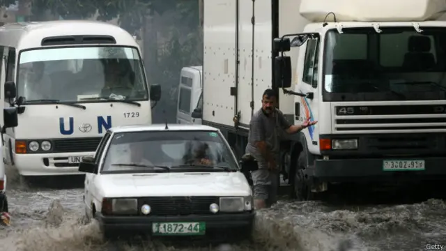 Vehículo de ONU en Gaza