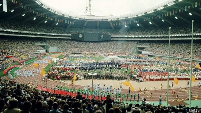 Ceremonia de inauguración de los Olímpicos de Montreal, en 1976