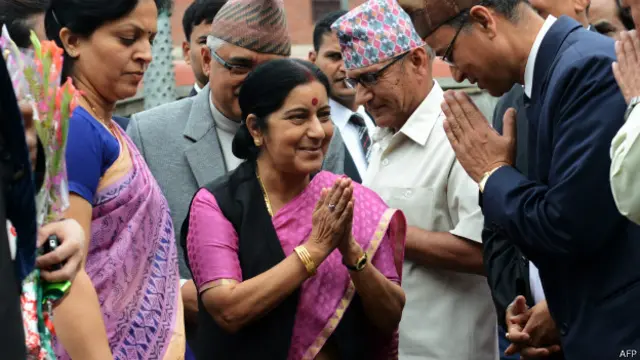 नेपाल यात्रा के दौरान सुषमा स्वराज