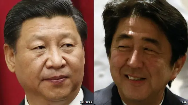 习近平（左）与安倍晋三（右）