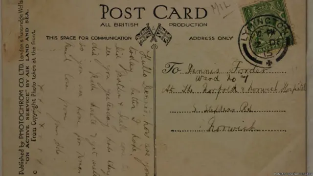 प्रथम विश्व युद्ध के दौरान का एक पोस्ट कार्ड