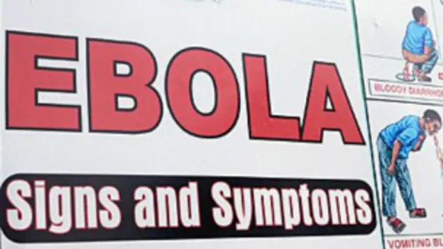 အနောက်အာဖရိက နိုင်ငံတွေမှာ အီဘိုလာ ရောဂါအကြောင်း သိကောင်းစရာ လက္ခဏာတွေကို ဆိုင်းဘုတ်တွေနဲ့ ပညာပေး