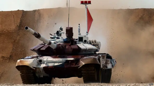 Российский танк на международных соревнованиях по танковому биатлону