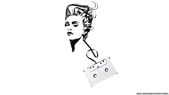 استغرق إعداد بعض اللوحات عدة أسابيع. وتترواح أحجام اللوحات من 30 سنتيمترا وحتى متر. في هذه اللوحة، صورة الفنانة مادونا.