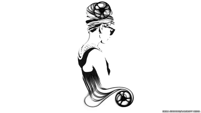 في هذه اللوحة، استخدمت الفنانة شريطا قديما (16 ملليمترا) لتصوير الممثلة أودري هيبورن وهي في شخصية هولي غوليتلي التي جسدتها في فيلم الإفطار عند تيفاني Breakfast at Tiffany's في عام 1961.