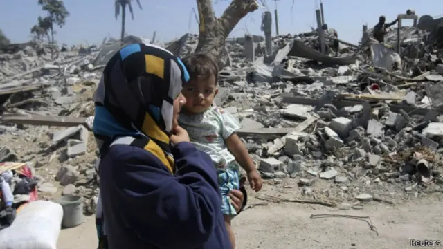 القصف الإسرائيلي أحدث دمارا كبيرا في غزة. 
