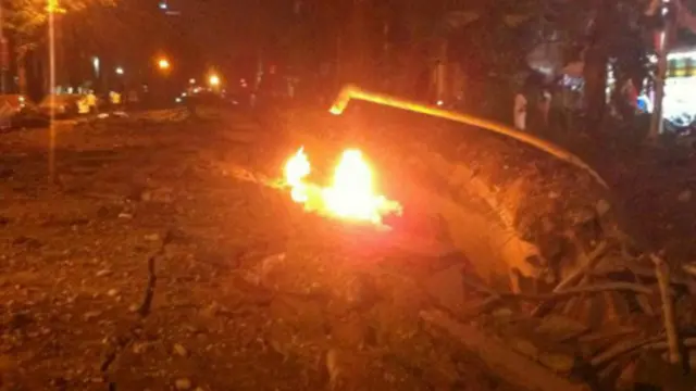 台灣高雄氣爆現場