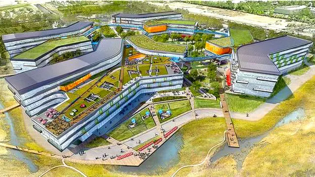 Ilustración de la extensión del campus de Google