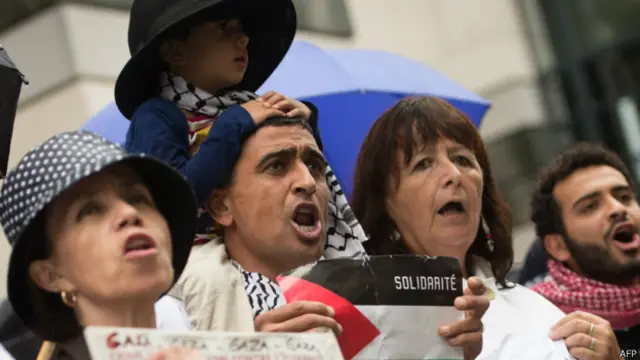 Protesta a favor de los palestinos