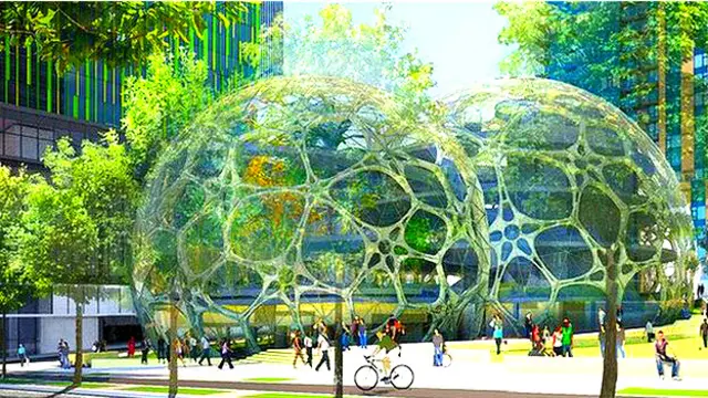 Burbujas planeadas en la nueva sede de Amazon