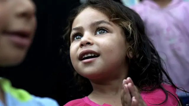 ग़ज़ा, संयुक्त राष्ट्र का स्कूल, शरणार्थी बच्चे, खेल खेलते हुए,