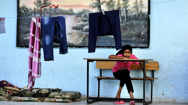 ग़ज़ा, संयुक्त राष्ट्र का स्कूल, शरणार्थी परिवार