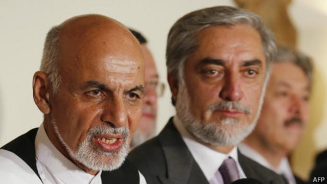 Ashraf Ghani Ahmadzai y Abdulla Abdulla