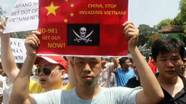 वियतनाम में चीन के ख़िलाफ़ प्रदर्शन