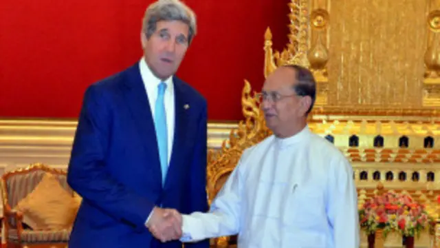 အမေရိကန်နိုင်ငံခြားရေးဝန်ကြီးနဲ့ ဦးသိန်းစိန်