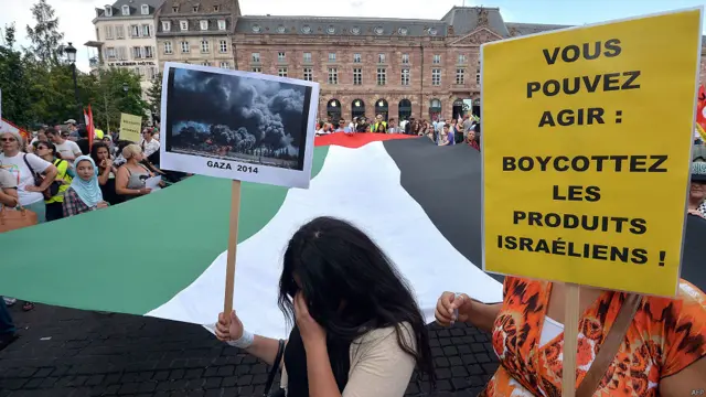 Protesta en Estrasburgo, Francia