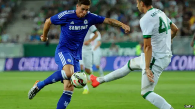 Penyerang Fernando Torres dipasang sejak awal tetapi dganti pada babak kedua.