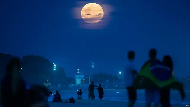 La superluna en Río de Janeiro