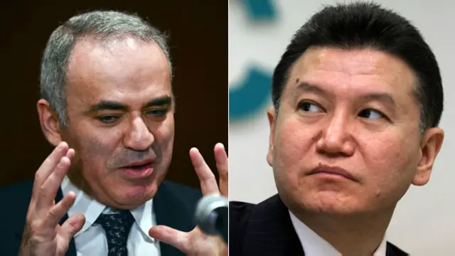 卡斯帕羅夫（左）和伊柳日諾夫（右）