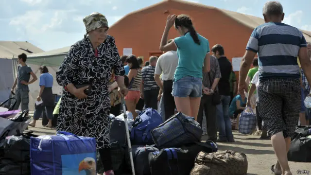 Refugiados en el este de Ucrania